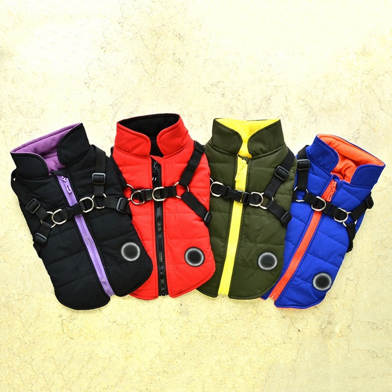 Winter Pet Dog Puppy Jacket with Harness. Warm Autumn Coat For Small Medium Dogs. WickedYo.